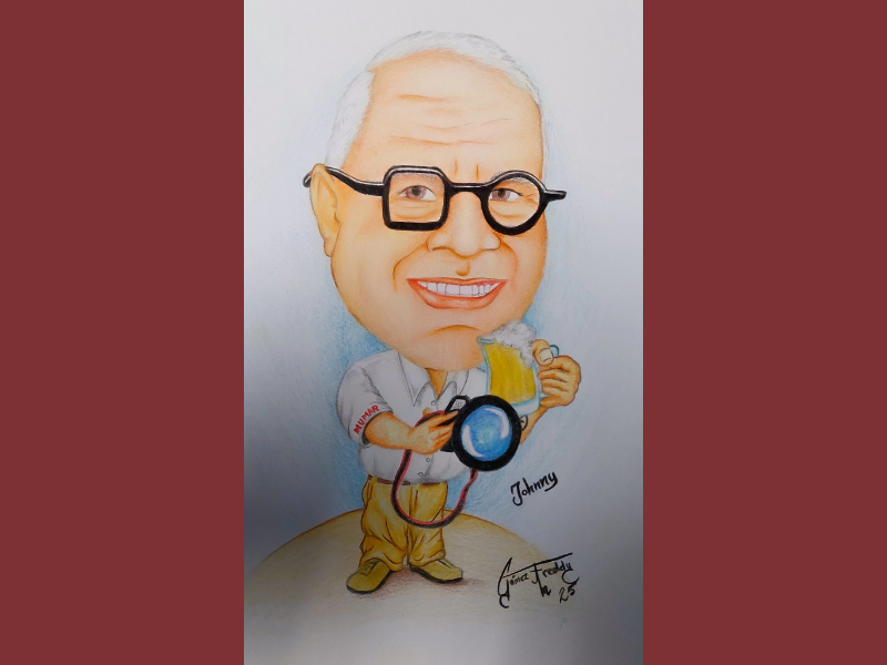 Caricatura personalizada enmarcada a color – ¡Un regalo con alma!
